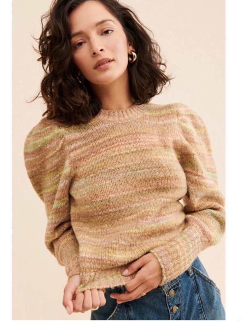Loveshack Fancy Aquarius puff sleeve sweater